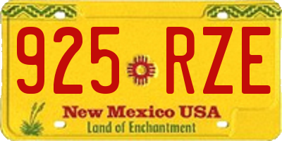 NM license plate 925RZE
