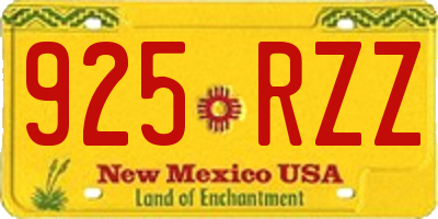 NM license plate 925RZZ