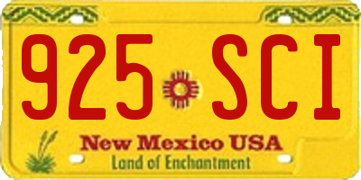 NM license plate 925SCI