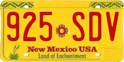 NM license plate 925SDV