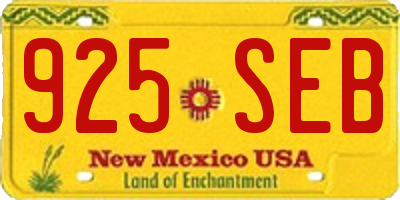 NM license plate 925SEB