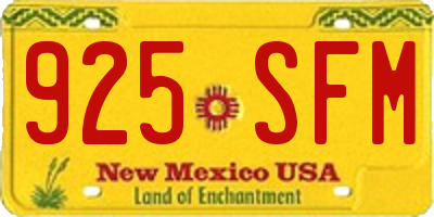 NM license plate 925SFM