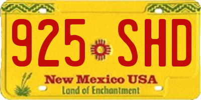 NM license plate 925SHD