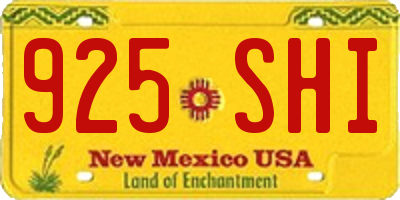 NM license plate 925SHI