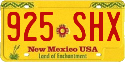NM license plate 925SHX