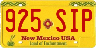NM license plate 925SIP