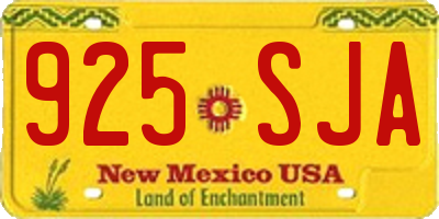 NM license plate 925SJA