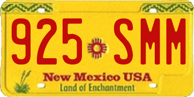 NM license plate 925SMM