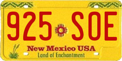 NM license plate 925SOE