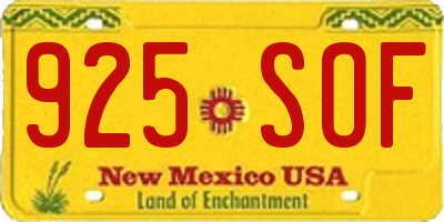 NM license plate 925SOF