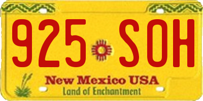 NM license plate 925SOH