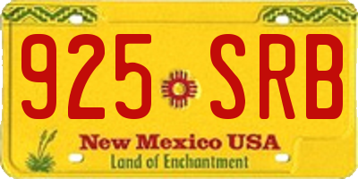 NM license plate 925SRB