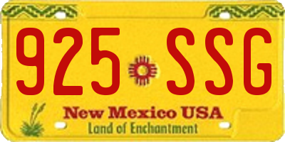 NM license plate 925SSG