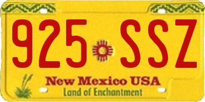 NM license plate 925SSZ