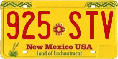 NM license plate 925STV