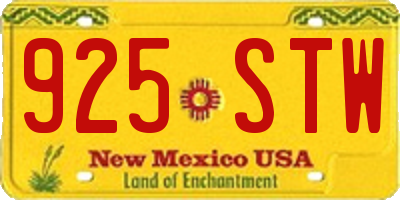 NM license plate 925STW