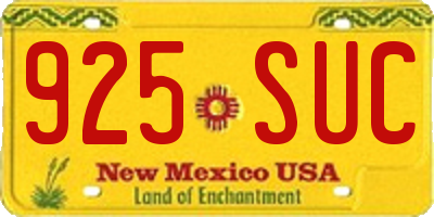 NM license plate 925SUC
