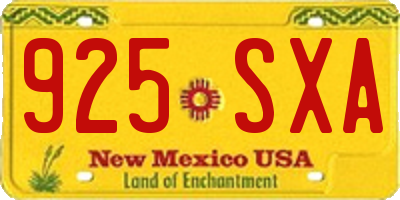 NM license plate 925SXA