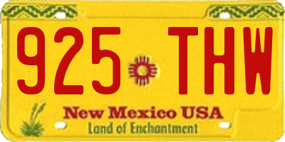NM license plate 925THW