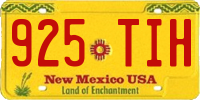 NM license plate 925TIH