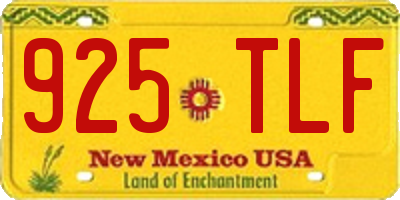 NM license plate 925TLF