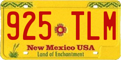 NM license plate 925TLM