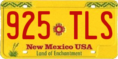 NM license plate 925TLS