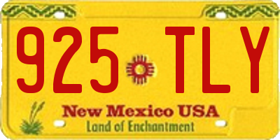 NM license plate 925TLY
