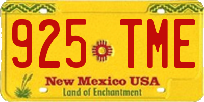 NM license plate 925TME