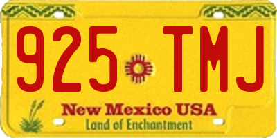 NM license plate 925TMJ