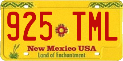 NM license plate 925TML