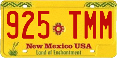 NM license plate 925TMM
