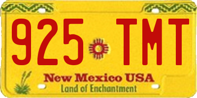 NM license plate 925TMT