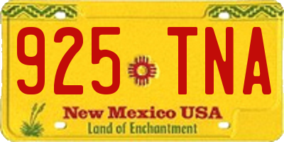 NM license plate 925TNA