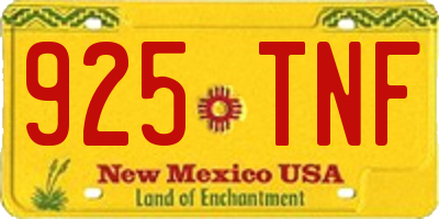 NM license plate 925TNF