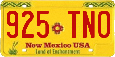 NM license plate 925TNO