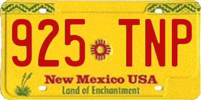 NM license plate 925TNP