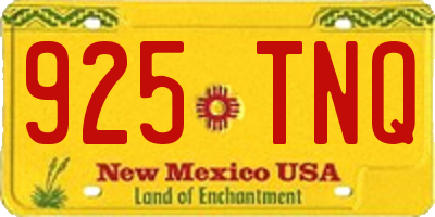 NM license plate 925TNQ