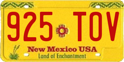 NM license plate 925TOV