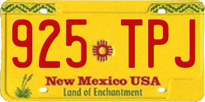NM license plate 925TPJ
