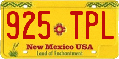 NM license plate 925TPL