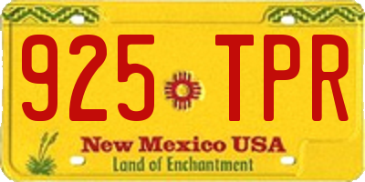 NM license plate 925TPR