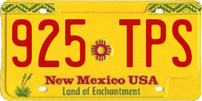NM license plate 925TPS