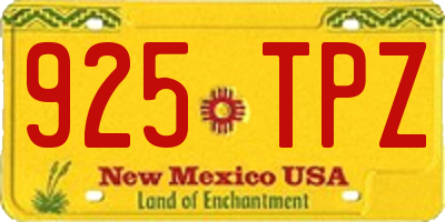 NM license plate 925TPZ