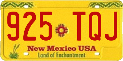 NM license plate 925TQJ