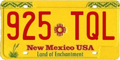 NM license plate 925TQL
