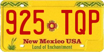NM license plate 925TQP