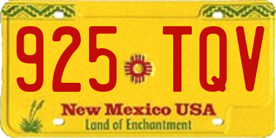NM license plate 925TQV