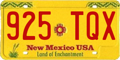 NM license plate 925TQX