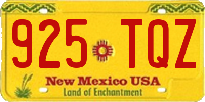 NM license plate 925TQZ